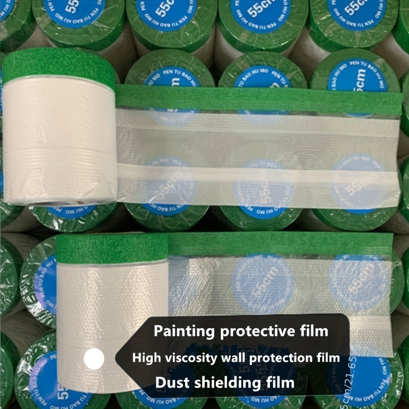 1pc Adhesive Paint Masking Film Wall Furniture Dust Protection Spray Film