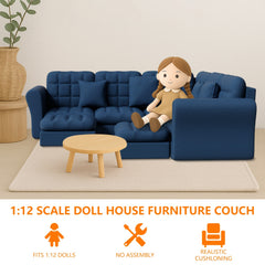 Mini Dollhouse Couch Furniture Set - Perfect for 1:12 Scale Dollhouses