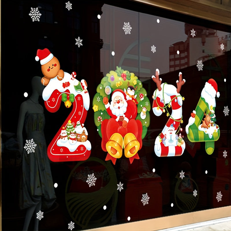 Christmas Wall Stickers Santa Claus Window Decorations