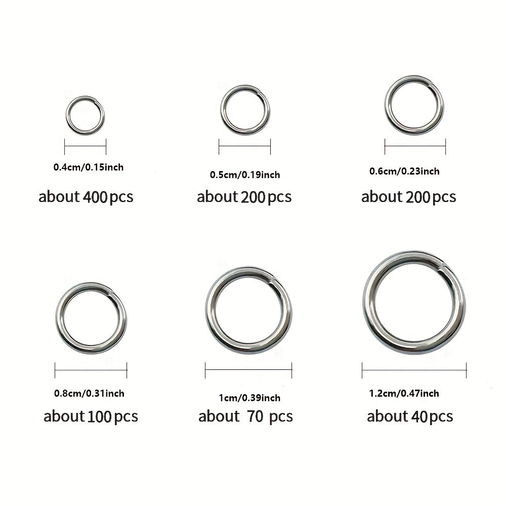 1010pcs Jump Rings Jewelry Making Mix 6 Sizes Split Ring With Tool