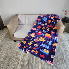 Cartoon Car Digital Printing Blanket Flannel Leisure Blanket