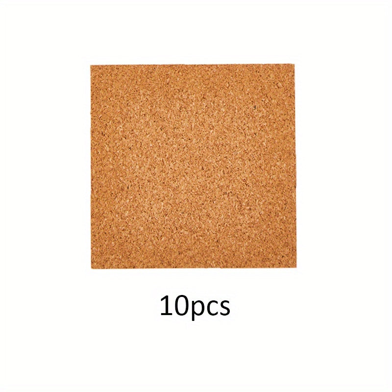10pcs Square Self Adhesive Cork Coasters DIY Craft Office Supplies