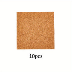 10pcs Square Self Adhesive Cork Coasters DIY Craft Office Supplies