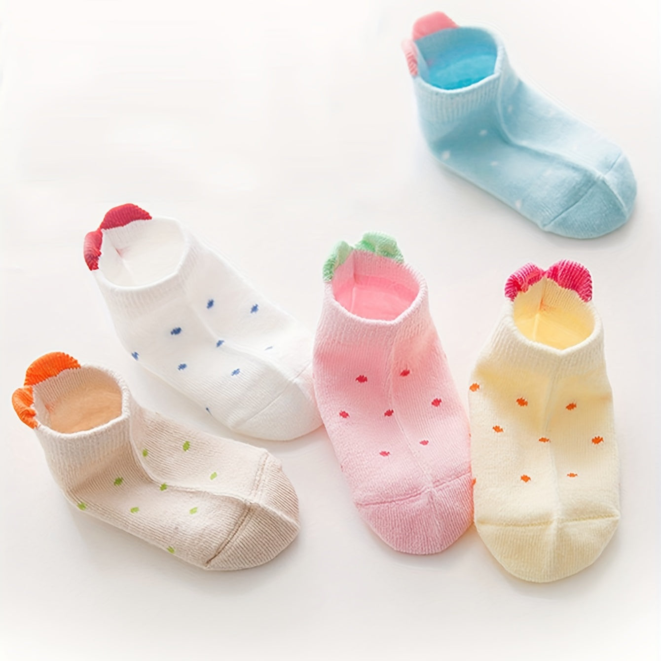 Kids' Cotton Boat Socks Love Shape Baby Short Socks