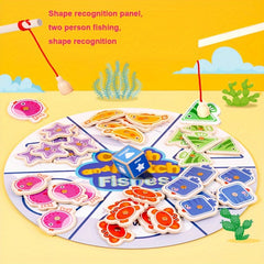 Wooden Fishing Toy: Colorful Shape Matching Game for Kindergarten