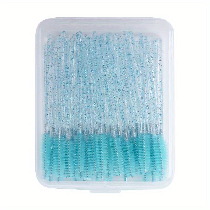 100pcs Crystal Mascara Wands Eyelash Brushes with Case