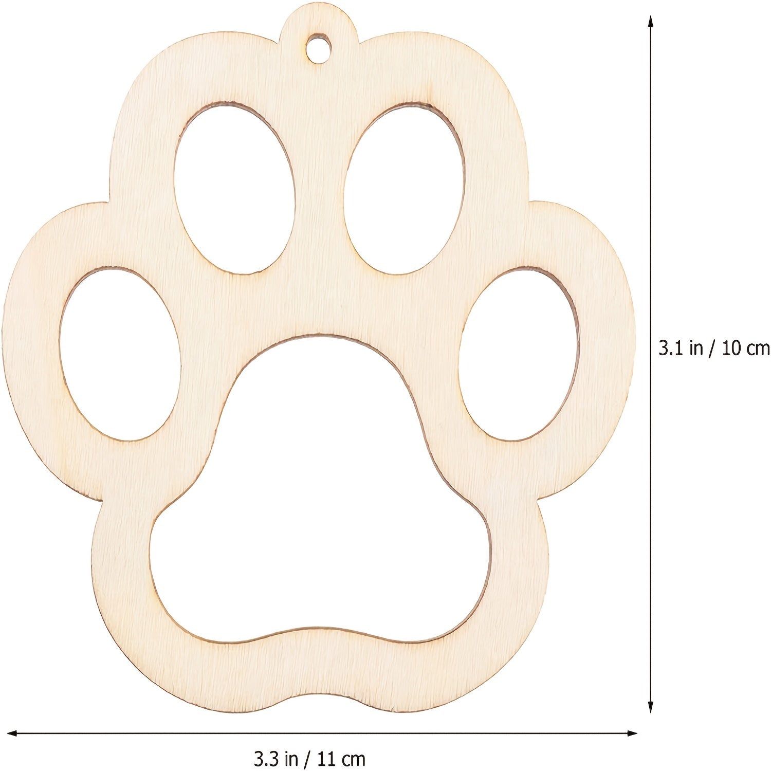 10pcs DIY Pet Paw Wooden Discs Create Your Own Crafts