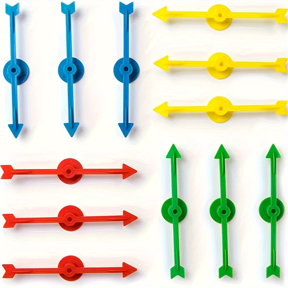 4pcs Rainbow Arrow Spinners 4" Plastic Game Pieces DIY Board Games