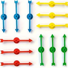 4pcs Rainbow Arrow Spinners 4" Plastic Game Pieces DIY Board Games