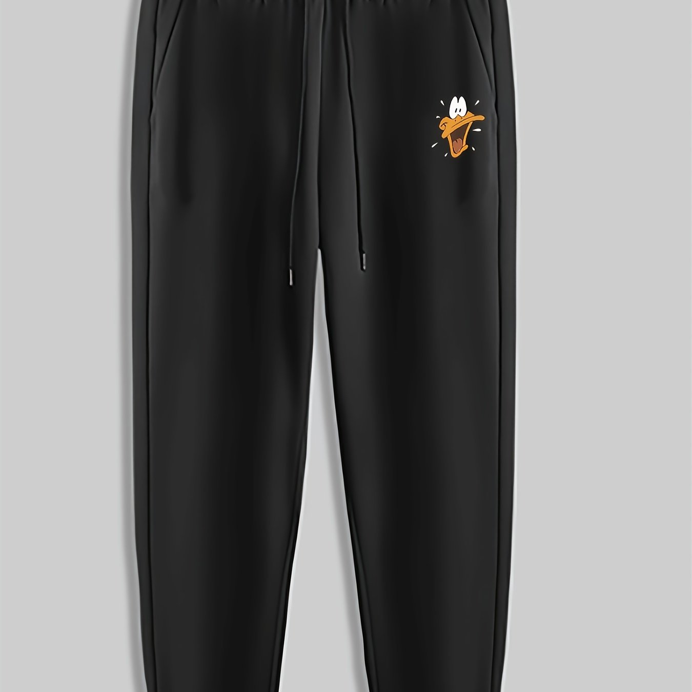 Duck Mouth Print Men's Drawstring Sweatpants Loose Casual Trousers