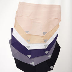 6pcs Seamless Solid Briefs Comfy & Stretchy Intimates Panties