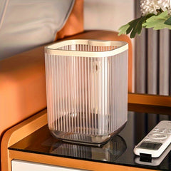 Desktop Trash Can With Phone Bracket Translucent Small Trash Can