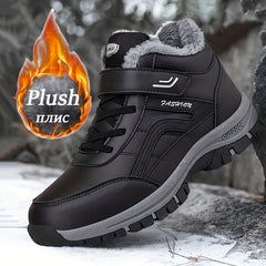 Men's Winter Thermal Hiking Boots with Fuzzy Lining