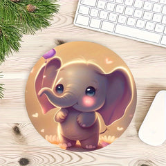 Cartoon Elephant Mouse Pad Round Mousepad for Home & Office Desk