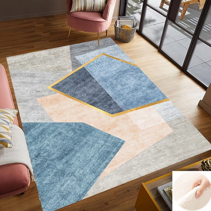 Large Fluffy Faux Wool Area Rug, Modern Carpet for Living Room
