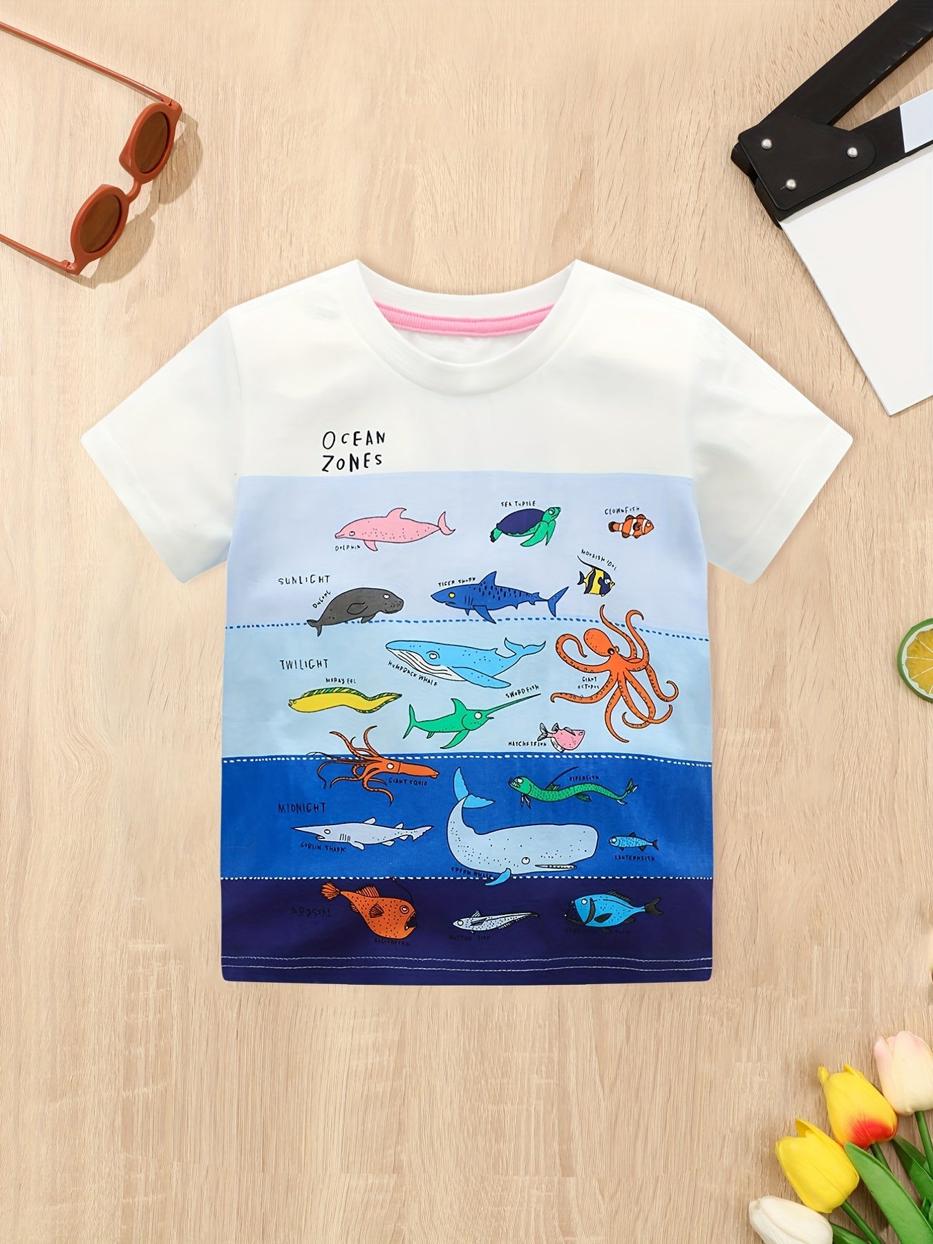 Boys Marine Life Print Short Sleeve T Shirt