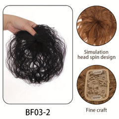 Fluffy Curly Hair Topper Synthetic Toupee Hairpiece Cover Increase Volume