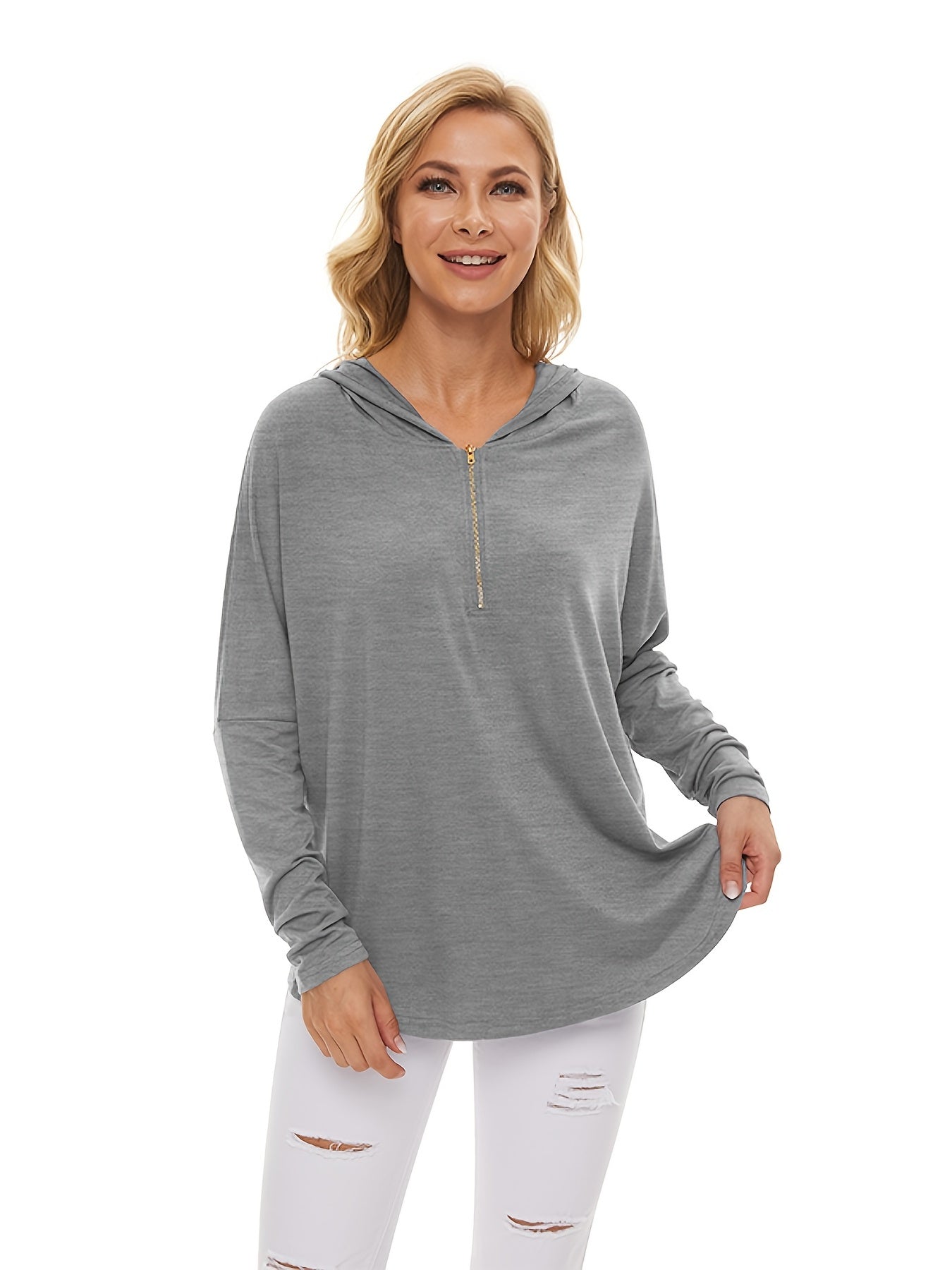 Solid Long Sleeve Hoodie Casual Every Sweatshirt For Spring & Fall