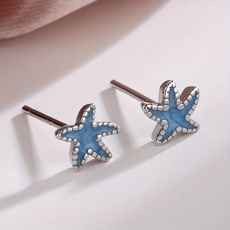 Mini Starfish Stud Earrings for Girls - Ocean Style Jewelry