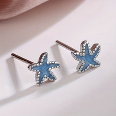 Mini Starfish Stud Earrings for Girls - Ocean Style Jewelry