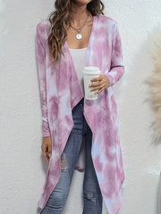 Tie Dye Long Sleeve Open Front Cardigan