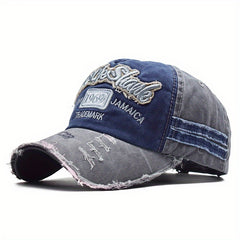 Unisex Sunshade Distressed Baseball Cap With Embroidery