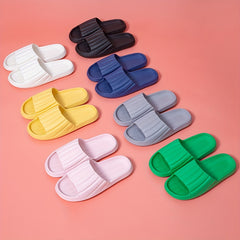 Women's Solid Pillow Slides Non-slip Indoor Shoes
