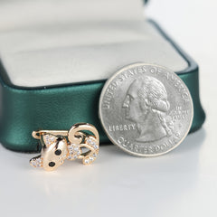 Golden Cat Earrings Micro Wax Inlay Zircon Jewelry for Women