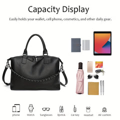 Lychee Pattern Leather Crossbody Bag for Women