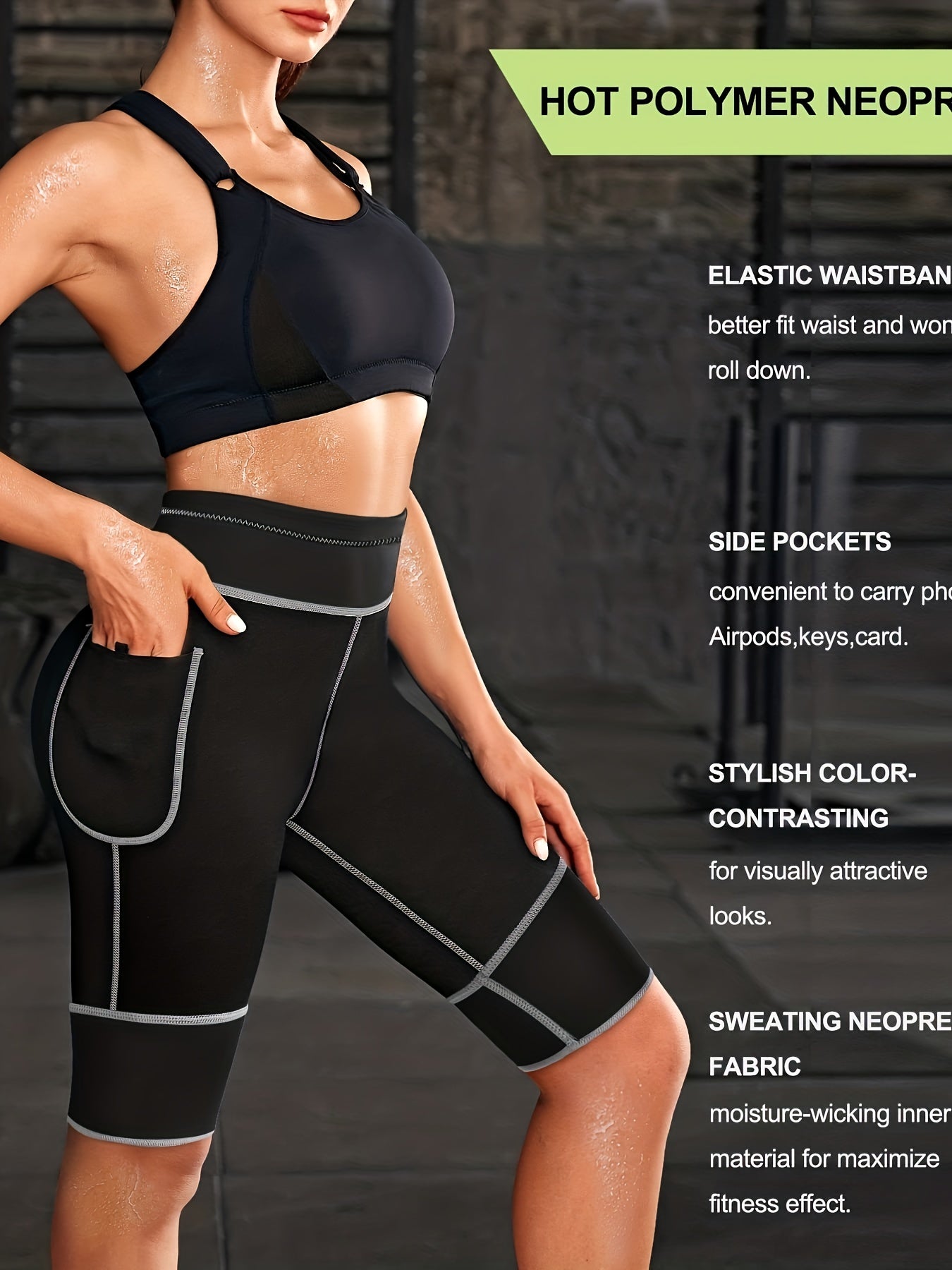 Women's Neoprene Sauna Sweat Shorts Weight Loss Body Shaper Yoga Leggings