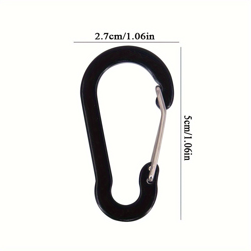 1pc Aluminum D Shape Climbing Snap Clip Lock Buckle Keychain Clips