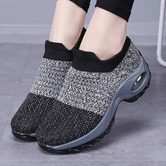 Women's Slip-On Knit Casual Sneakers with Air Cushion Sole