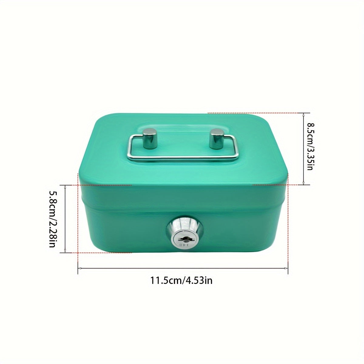 Metal Money Storage Box Locking Lid & Keys Home Dorm