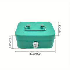 Metal Money Storage Box Locking Lid & Keys Home Dorm