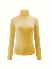 Soft Turtleneck Thermal Underwear Top Slim Fit Plush Women's Lingerie