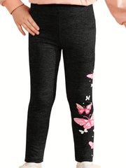 4 Pack Girls Pink Butterfly Ankle Pants Casual Active Legging Pants