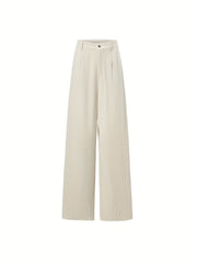 Corduroy Straight Button Front Pants for Women