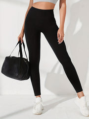 Women's Solid Yoga Leggings High Waist Tummy Control Butt Lifting