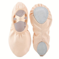 Women's Cross Straps Ballet Dance Shoes Split Sole Lace Ballet Shoes