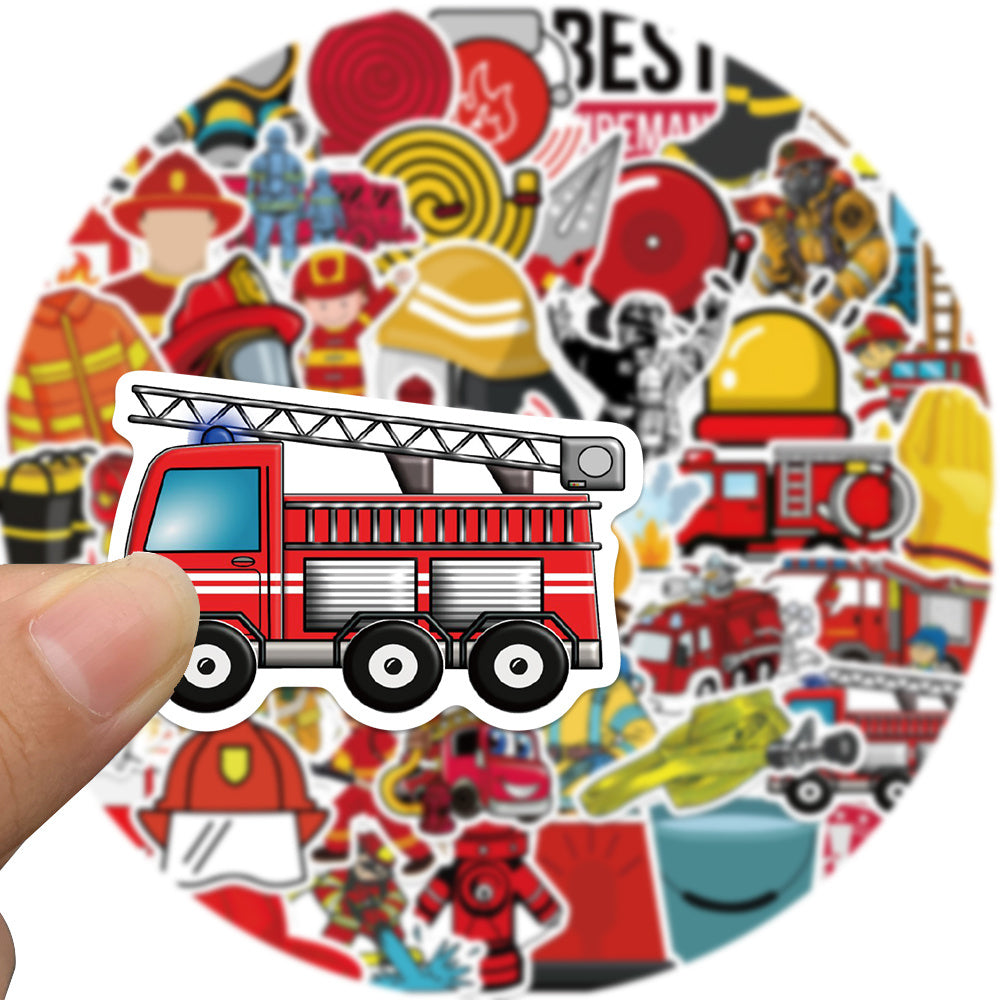 Set of 52 Firefighter Stickers for Skateboards, Laptops, Cars, Bikes