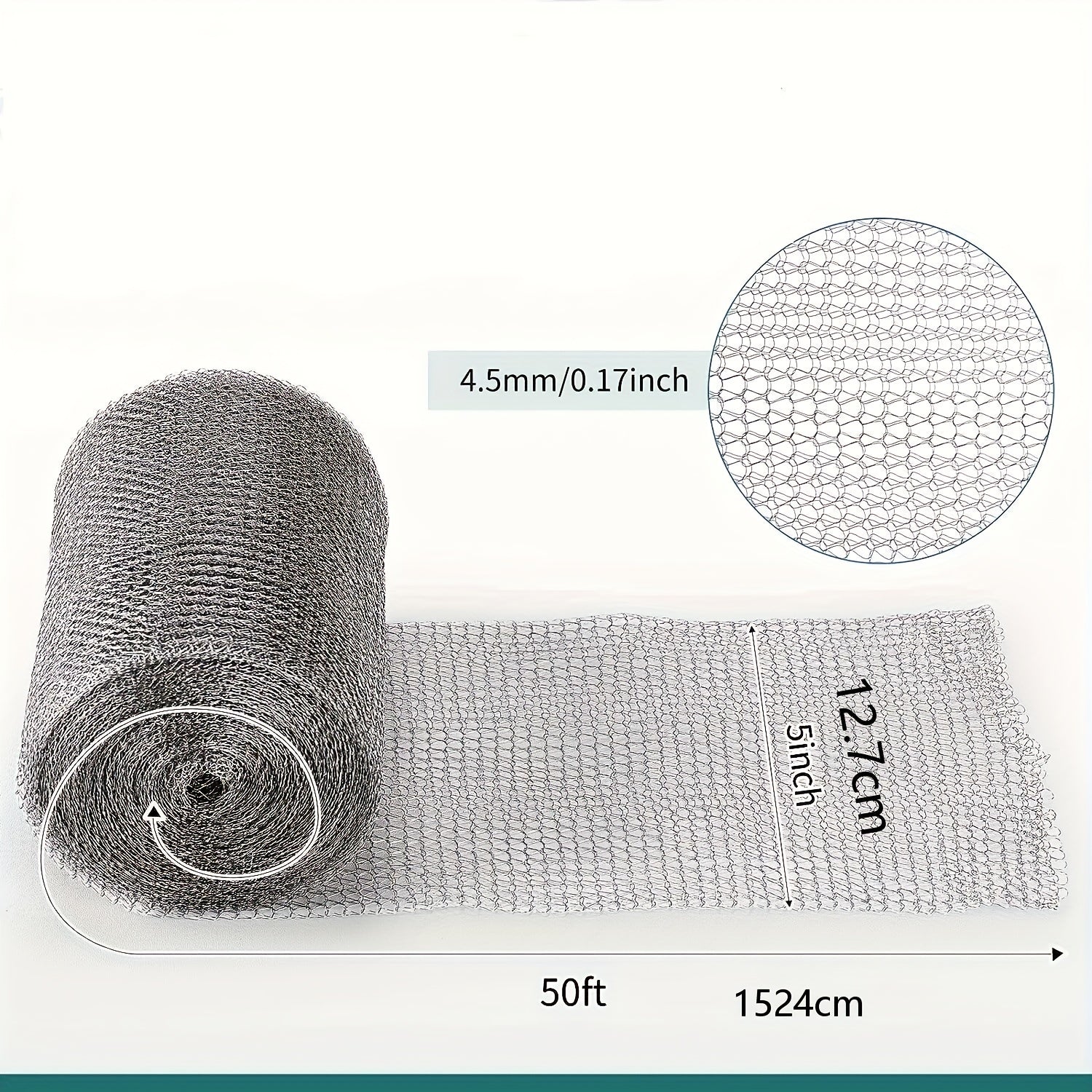 1pc 5 X 50ft Stainless Steel Wire Mesh Hole Filler Fabric