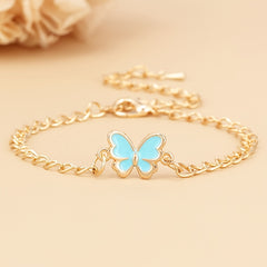 Butterfly Pendant Chain Bracelet Adjustable Minimalist Jewelry for Women
