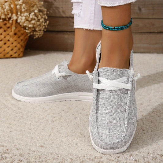 Women's Casual Canvas Slip-On Loafers Lightweight Walking Shoes