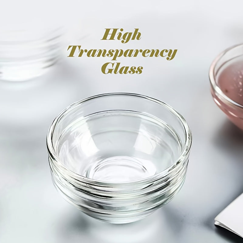 6pcs Glass Round Bowl Mini Meal Preparation Bowl Stackable Utensils Bowl