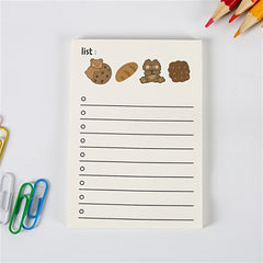 50pcs Bear Memo Pad Heart Small Book Self adhesive Tearable Sticky Notes