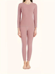 Women's Thermal Underwear Set Long Sleeve Crew Neck Tops & Pants