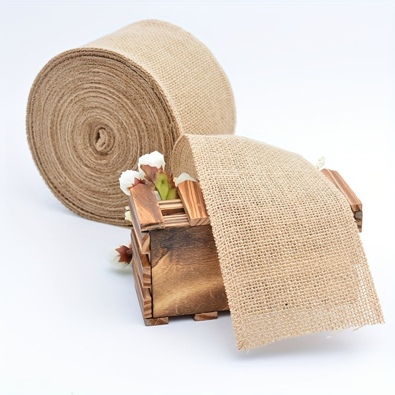 10cm Wide Burlap Fabric Ribbon 11 Yards DIY Ribbon Decoration Wedding Party