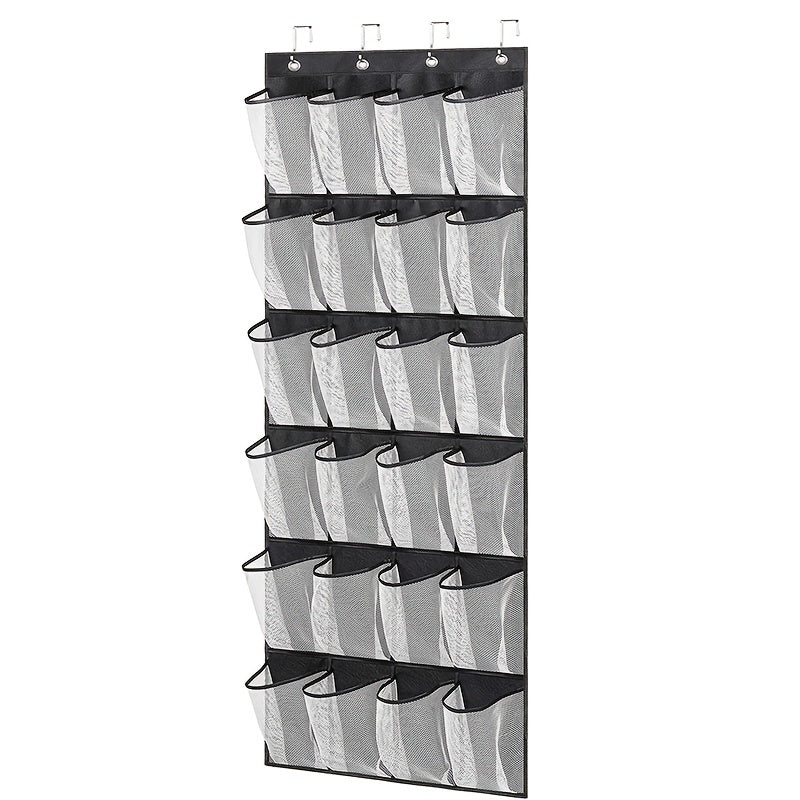 Over The Door Shoe Organizer Hanging Closet Storage Bag Rack With 24 Pockets