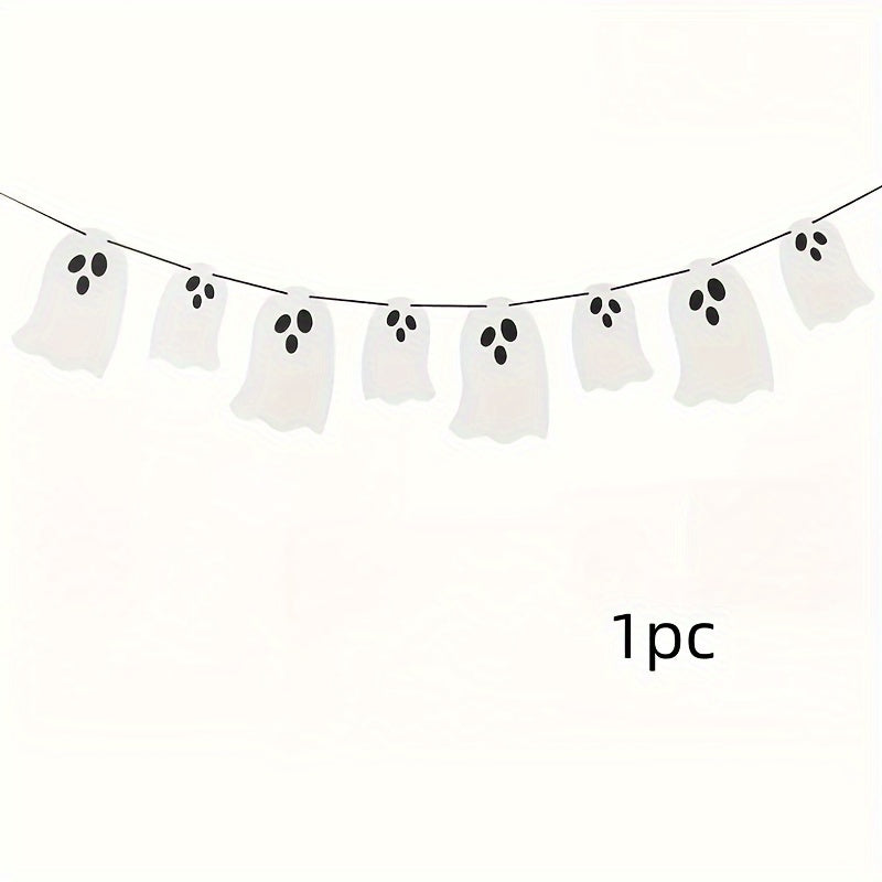 Halloween Hanging Ghost Flag Sparkling Party Banner Decoration