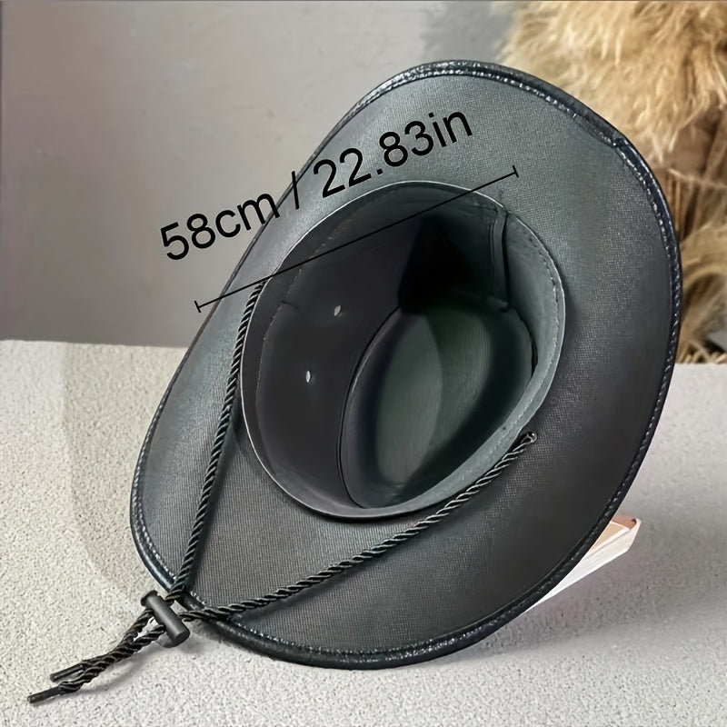 Cow Head Rivet Jazz Hat Unisex Outdoor Sun Visor Cowboy Riding Hat